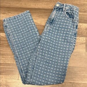 Pacsun Sz 26 90s BF Blue Patterned Jeans